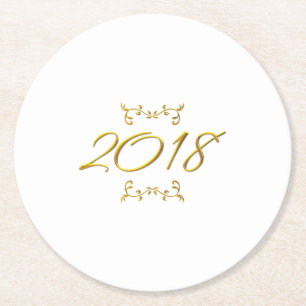 Golden 3-D Kijk 2018 Ronde Kartonnen Onderzetter