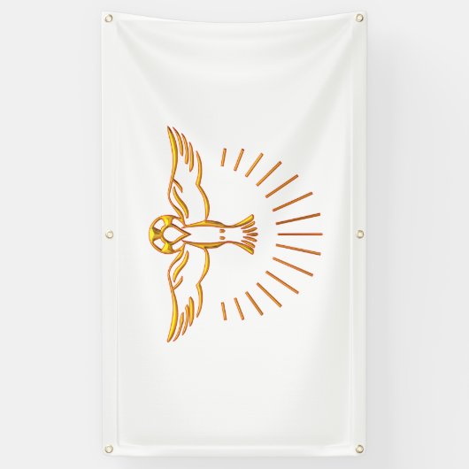 Golden 3-D Kijk Ascent van de Heilige Geest Spandoek (Verticaal)