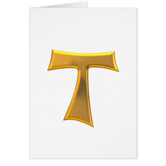 Golden 3-D Kijk Franciscan Tau Cross (Voorkant)