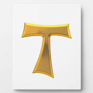 Golden 3-D Kijk Franciscan Tau Cross Fotoplaat