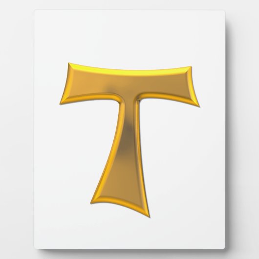 Golden 3-D Kijk Franciscan Tau Cross Fotoplaat (Voorkant)