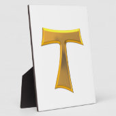 Golden 3-D Kijk Franciscan Tau Cross Fotoplaat (Zijkant)