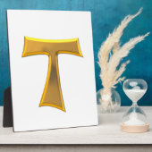 Golden 3-D Kijk Franciscan Tau Cross Fotoplaat (Zijkant)