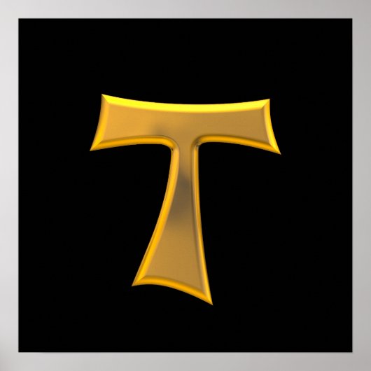 Golden 3-D Kijk Franciscan Tau Cross Poster (Voorkant)