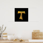 Golden 3-D Kijk Franciscan Tau Cross Poster (Keuken)