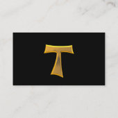 Golden 3-D Kijk Franciscan Tau Cross Visitekaartje (Achterkant)