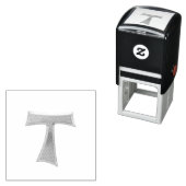 Golden 3-D Kijk Franciscan Tau Cross Zelfinktende Stempel (In situ)