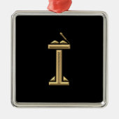 Golden "3-D" Lectern Metalen Ornament (Voorkant)
