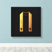 Golden "3-D" Liturgical Stole Canvas Afdruk (Insitu (Houten vloer))