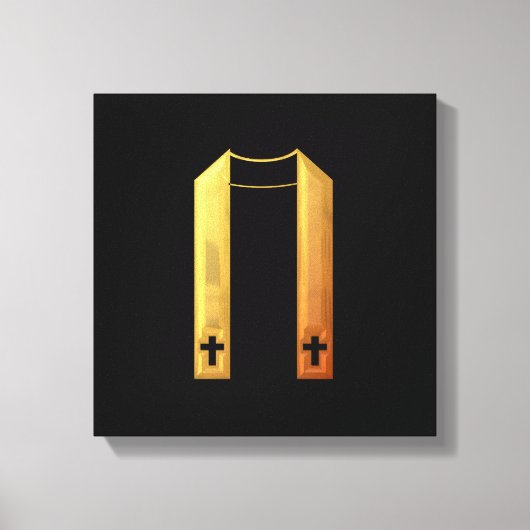 Golden "3-D" Liturgical Stole Canvas Afdruk (Voorkant)