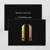 Golden "3-D" Liturgical Stole RSVP Kaartje (Voorkant / Achterkant)
