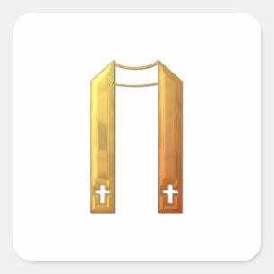 Golden "3-D" Liturgical Stole Vierkante Sticker