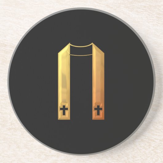 Golden "3-D" Liturgical Stole Zandsteen Onderzetter (Voorkant)