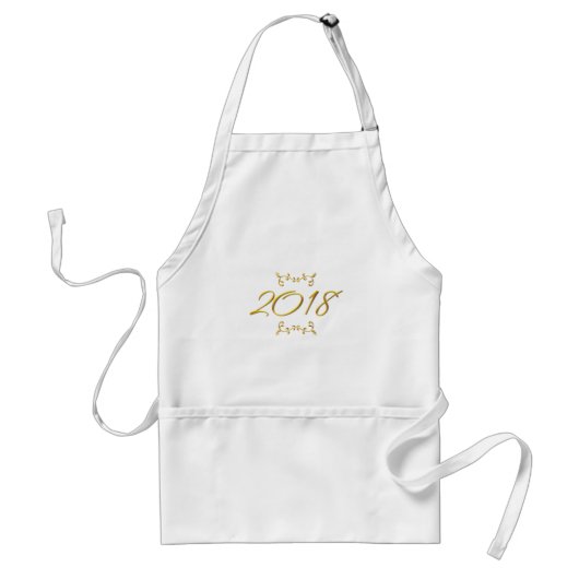 Golden 3-D look 2018 Sjabloon standaard Schort (Voorkant)