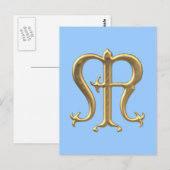 Golden "3-D" Maagd Mary Symbol Briefkaart (Voorkant / Achterkant)