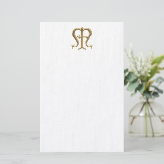 Golden "3-D" Maagd Mary Symbol Briefpapier (Staand voorkant)