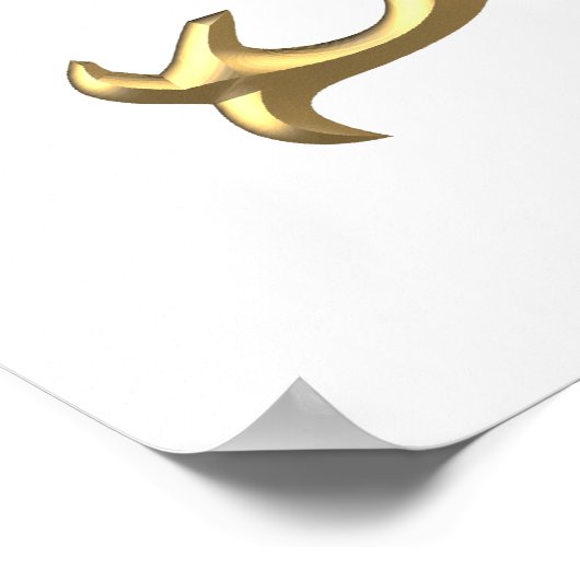 Golden "3-D" Maagd Mary Symbol Poster (Hoek)