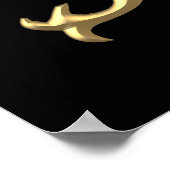 Golden "3-D" Maagd Mary Symbol Poster (Hoek)