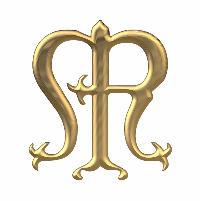 Golden "3-D" Maagd Mary Symbol Staand Fotobeeldje (Voorkant)