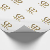 Golden "3-D" Maagd Mary Symbol Wrapping Paper Cadeaupapier (Hoek)