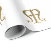 Golden "3-D" Maagd Mary Symbol Wrapping Paper Cadeaupapier (Rol Hoek)