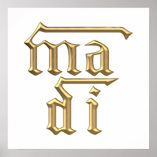 Golden "3-D" Moeder van God (Ma Di)-symbool Poster (Voorkant)