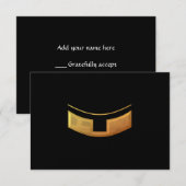 Golden "3-D" Priest/Minster Collar RSVP Kaartje (Voorkant / Achterkant)