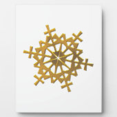 Golden "3-D" Snowflake Fotoplaat (Voorkant)