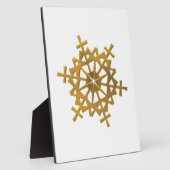 Golden "3-D" Snowflake Fotoplaat (Zijkant)