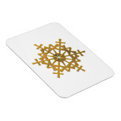 Golden "3-D" Snowflake Magneet (Rechterzijde)