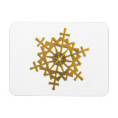 Golden "3-D" Snowflake Magneet (Horizontaal)