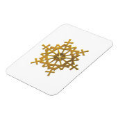 Golden "3-D" Snowflake Magneet (Linkerzijde)