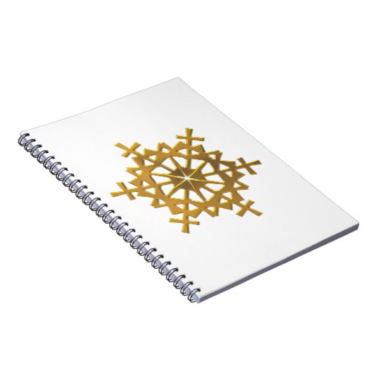 Golden "3-D" Snowflake Notitieboek (Rechterzijde)