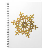 Golden "3-D" Snowflake Notitieboek (Voorkant)