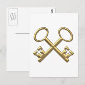 Golden "3-D" St. Peter's Keys Briefkaart (Voorkant / Achterkant)