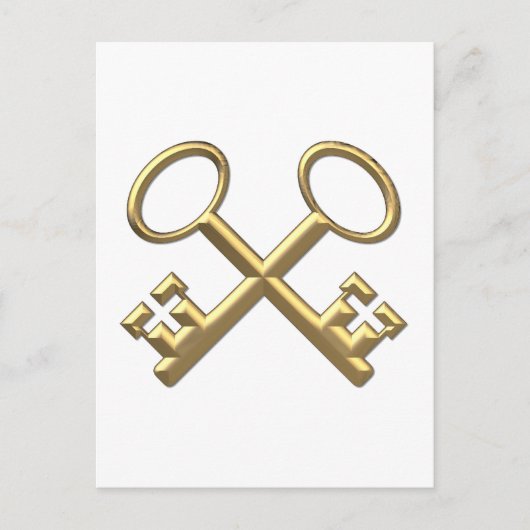 Golden "3-D" St. Peter's Keys Briefkaart (Voorkant)
