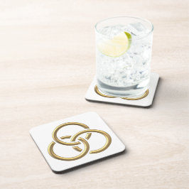 Golden "3-D" Trinity Rings Drankjes Onderzetter