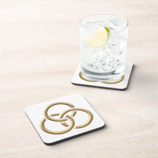 Golden "3-D" Trinity Rings Drankjes Onderzetter (Rechterzijde)