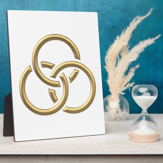 Golden "3-D" Trinity Rings Fotoplaat (Zijkant)