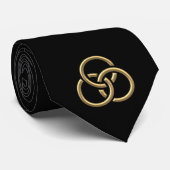 Golden "3-D" Trinity Rings Stropdas (Opgerold)