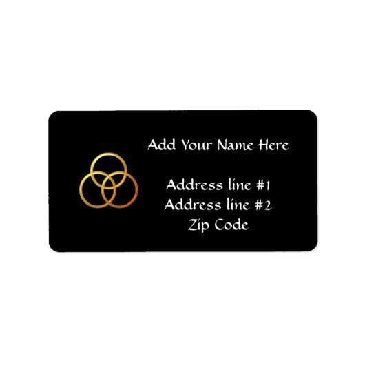 Golden "3-D" Trinity Symbol Etiket (Voorkant)