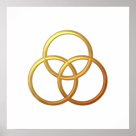 Golden "3-D" Trinity Symbol Poster (Voorkant)