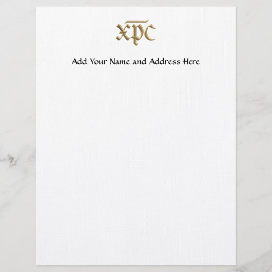 Golden "3-D" XPC Persoonlijk Briefhoofd (Voorkant)