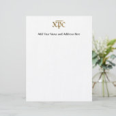 Golden "3-D" XPC Persoonlijk Briefhoofd (Staand voorkant)