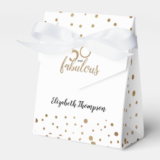 Golden 50 en Fabulous gepersonaliseerde verjaardag Bedankdoosjes (Voorkant Zijde)