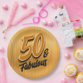 Golden 50 & Fabulous Party Borden Papieren Bordje (Feest)