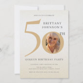 Golden 50 Jubileum Elegant 50ste verjaardag Kaart (Voorkant)