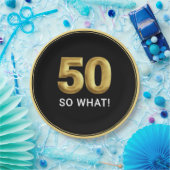 Golden 50 So What Funny Birthday Party Papieren Bordje (Feest)