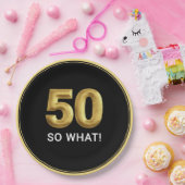 Golden 50 So What Funny Birthday Party Papieren Bordje (Feest)