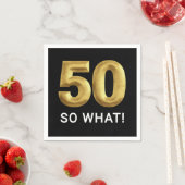 Golden 50 So What Funny Birthday Party Servet (Insitu)